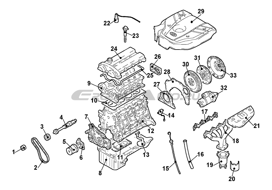 Схема двигателя киа спортейдж 1 поколения