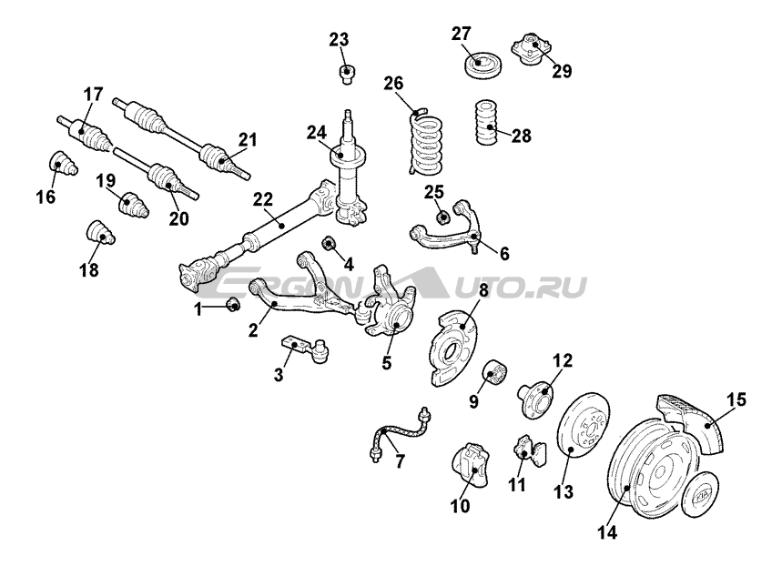 Передняя подвеска киа соренто 2014 схема